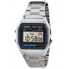 Мужские электронные часы стального цвета Casio alarm chrono