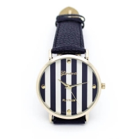 Женские часы Geneva stripes тёмно-синего цвета