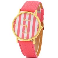 Женские часы Geneva stripes розового цвета