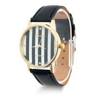 Женские часы Geneva stripes черного цвета