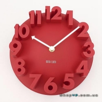 Настенные часы 3D (красные)