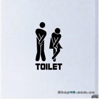 Наклейка для туалета "М+Ж"